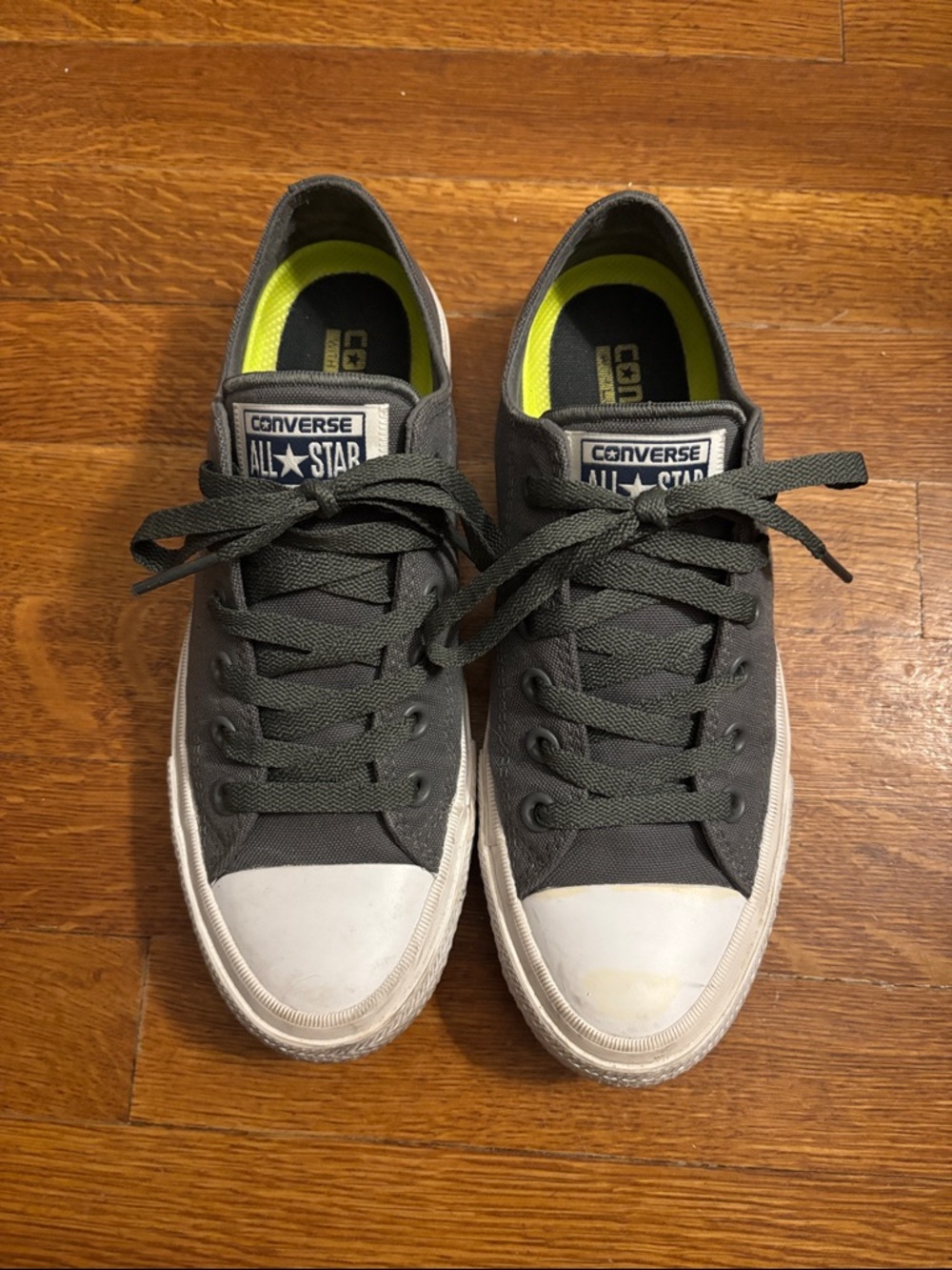 Converse Chuck Taylor II Low-Top Canvas Sneakers - Dark Gray with White Toe